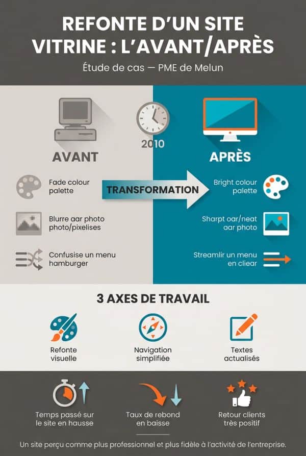 Un exemple concret de site vitrine transformé avant/après