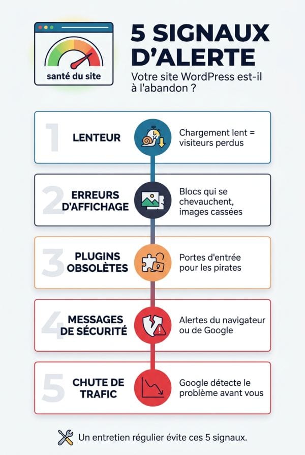Les 5 signaux qu'un site WordPress n'est plus entretenu